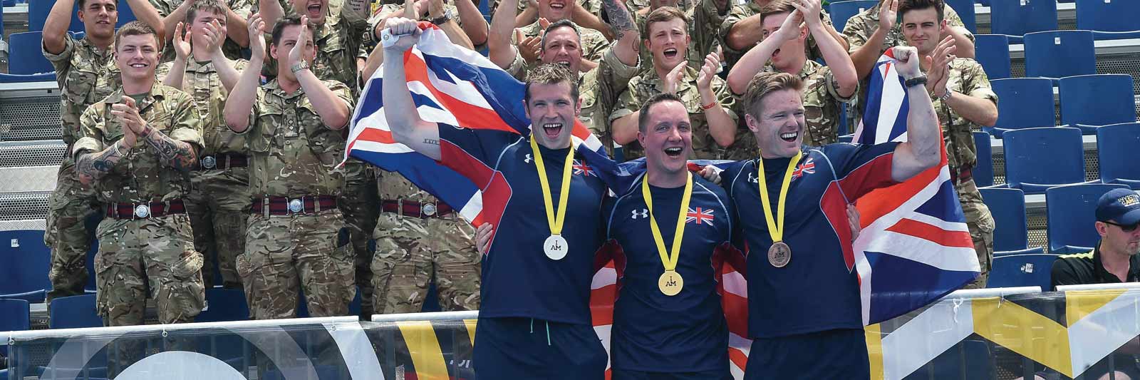 UK competitors at the Invictus Games medal ceremony in Orlando UK competitors at the Invictus Games medal ceremony in Orlando