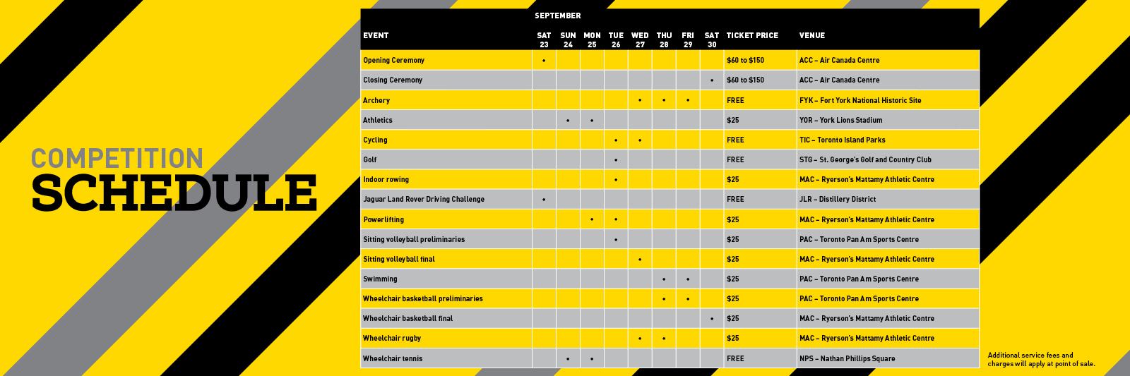 Competition Schedule Competition Schedule