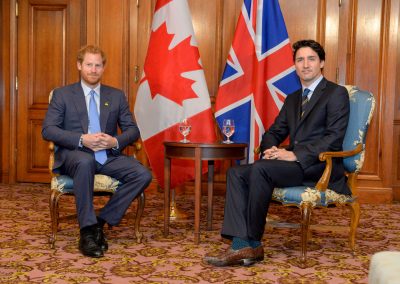 Le prince Harry fait la rencontre du premier ministre Justin Trudeau.